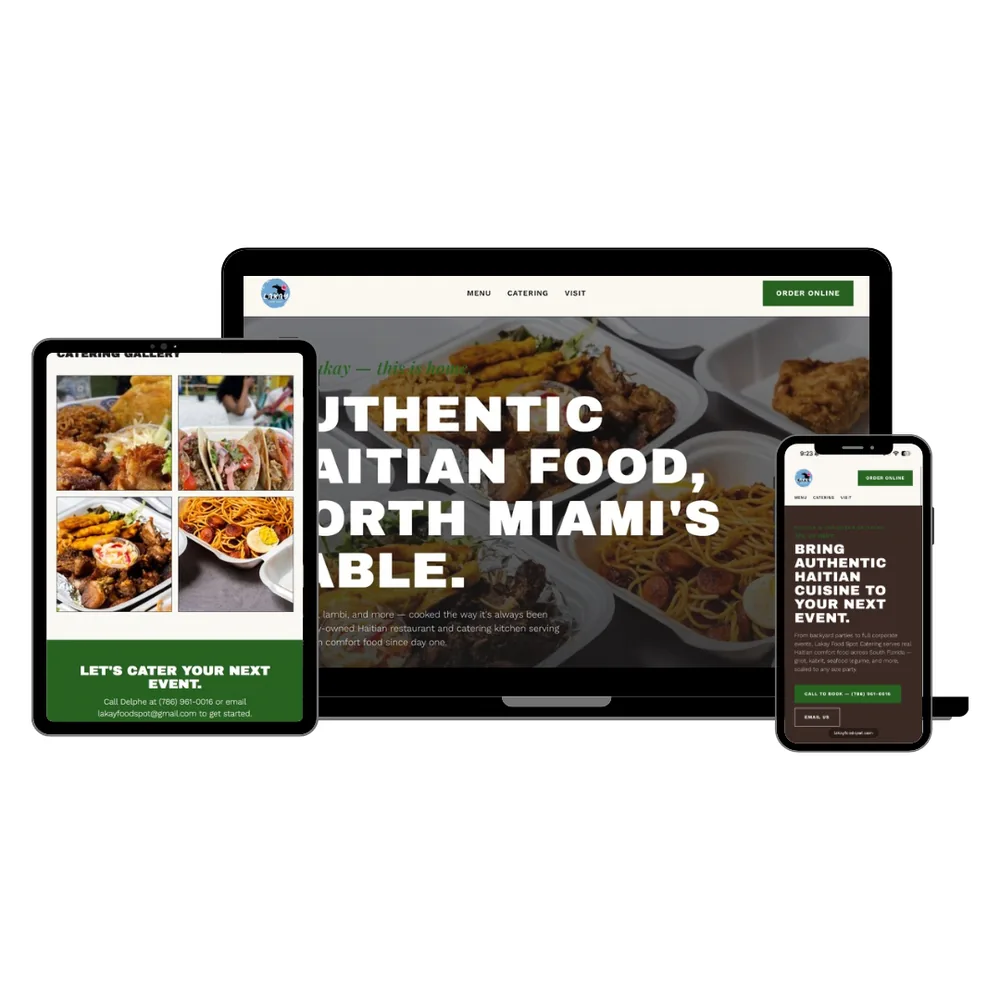 Lakay Food Spot website designed by Cache Nerds