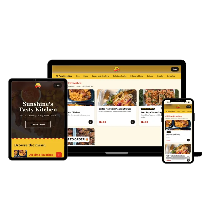 Sunshine’s Tasty Kitchen website designed by Cache Nerds